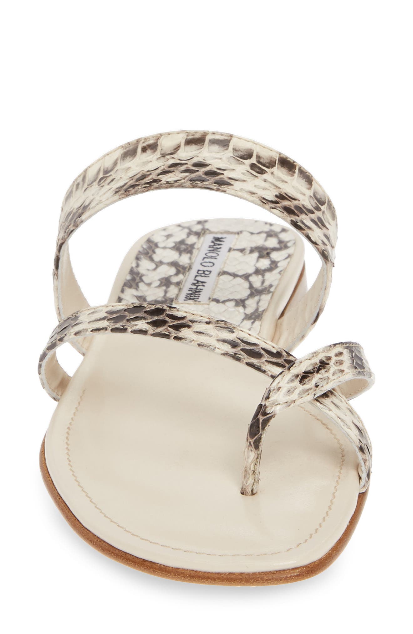 Manolo Blahnik 'Susa' Genuine Snakeskin Sandal, Alternate, color, 