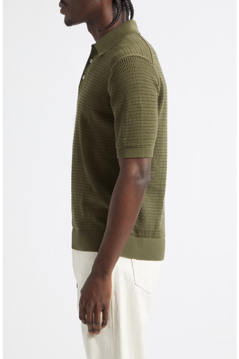Cotton Mesh Polo Sweater, Alternate, color, OLIVE