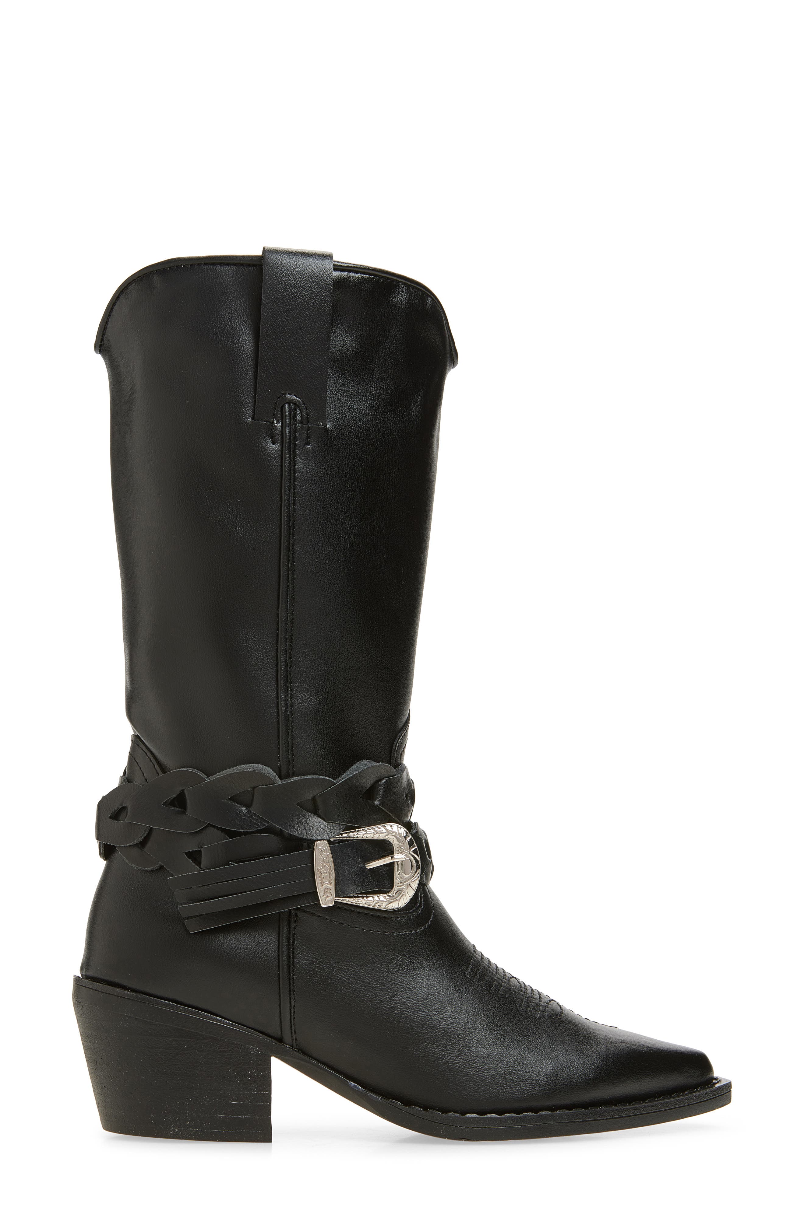 Steve Madden Ames Western Boot, Alternate, color, Black Leather