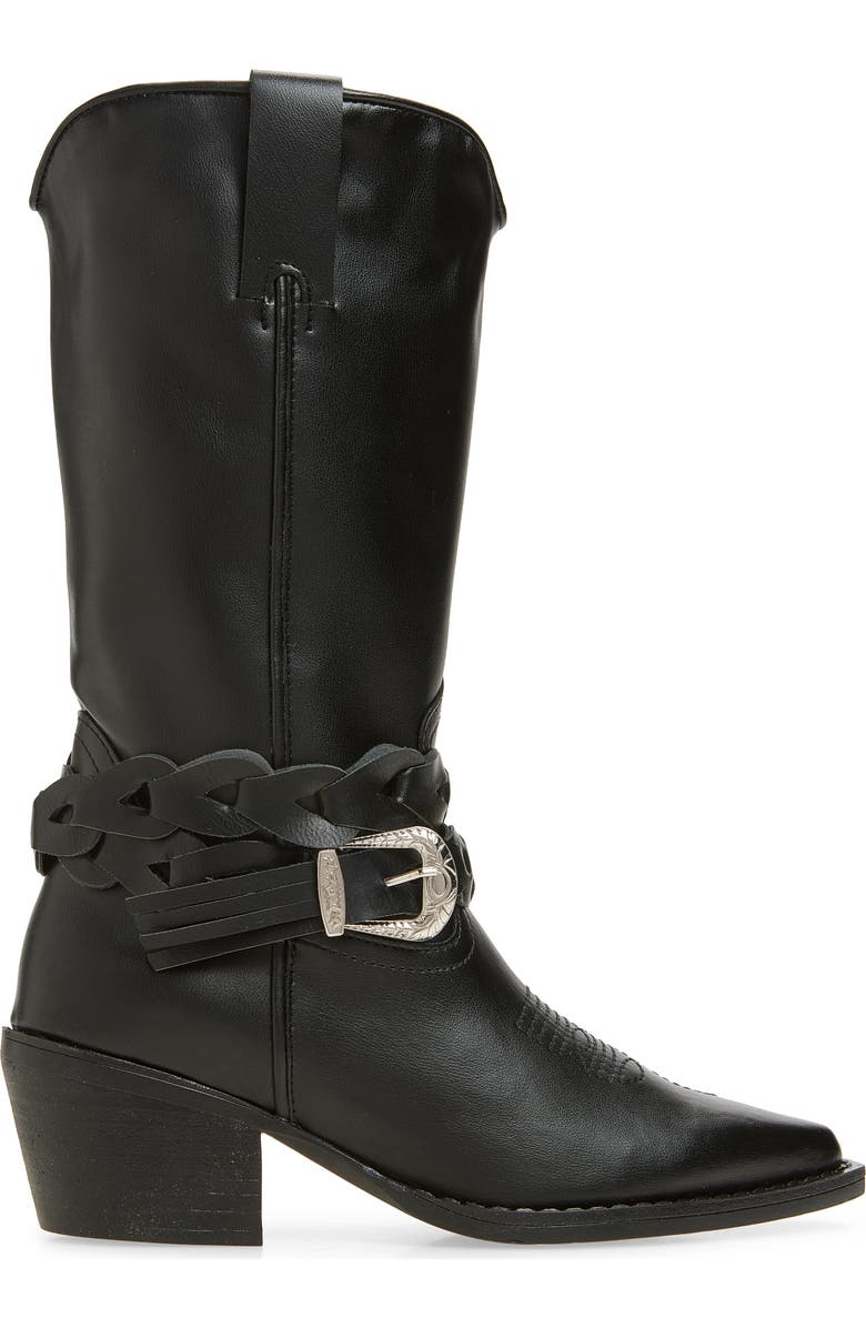 Steve Madden Ames Western Boot, Alternate, color, Black Leather