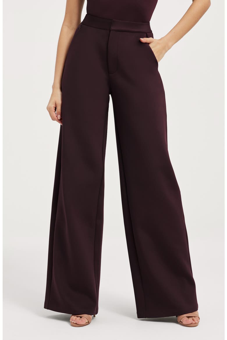 Sculpting Column Trousers, Main, color, MALBEC003