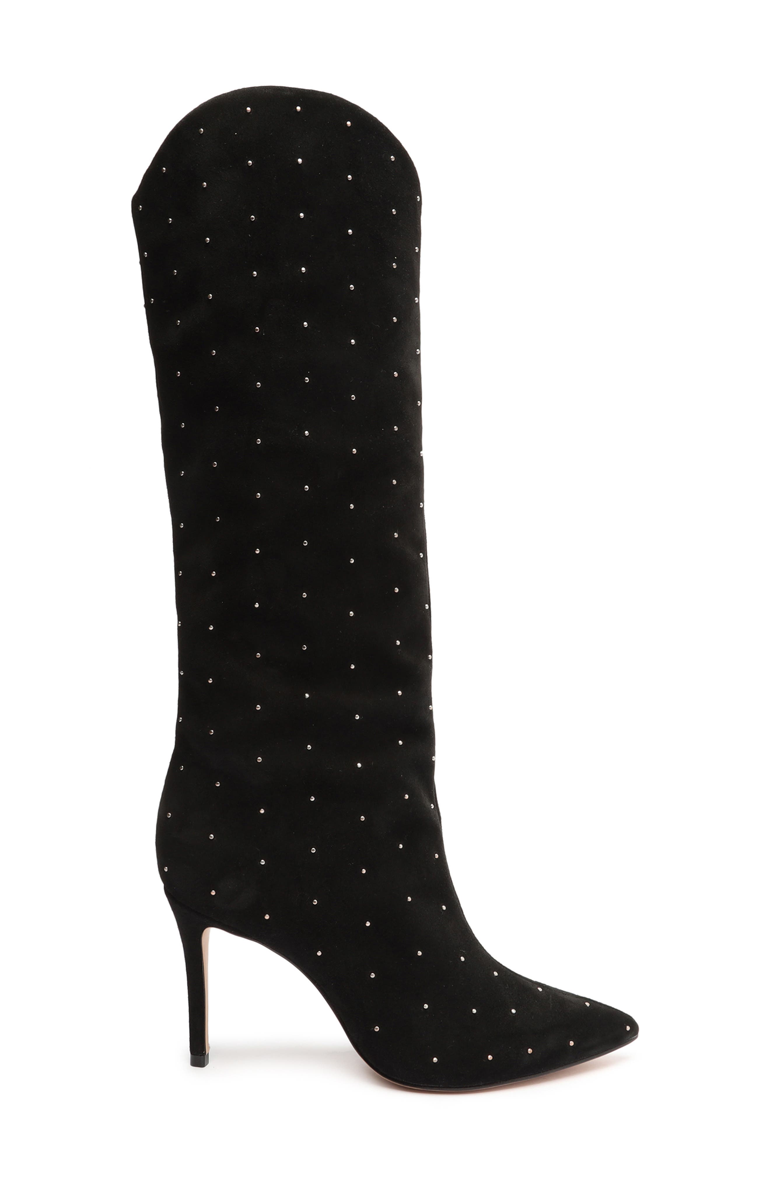Schutz Maryana Studded Pointed Toe Boot, Alternate, color, 