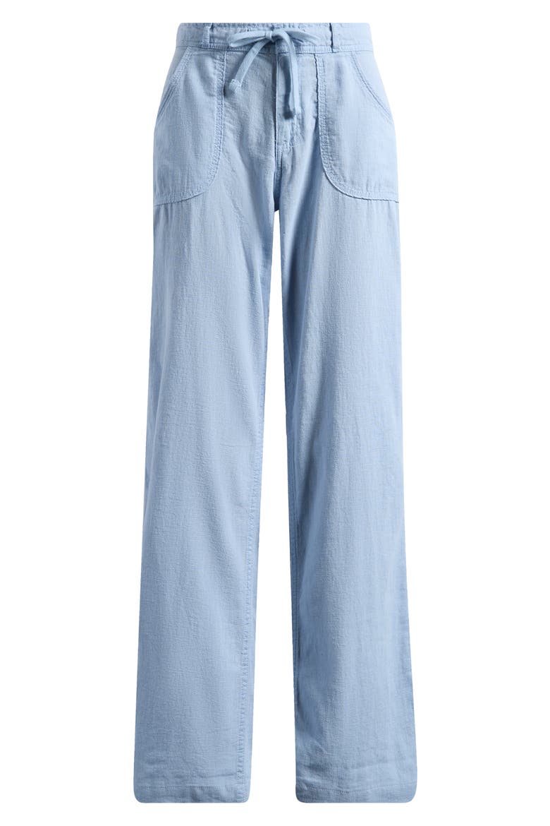 Five-Pocket Linen Blend Pants, Alternate, color, PALE BLUE