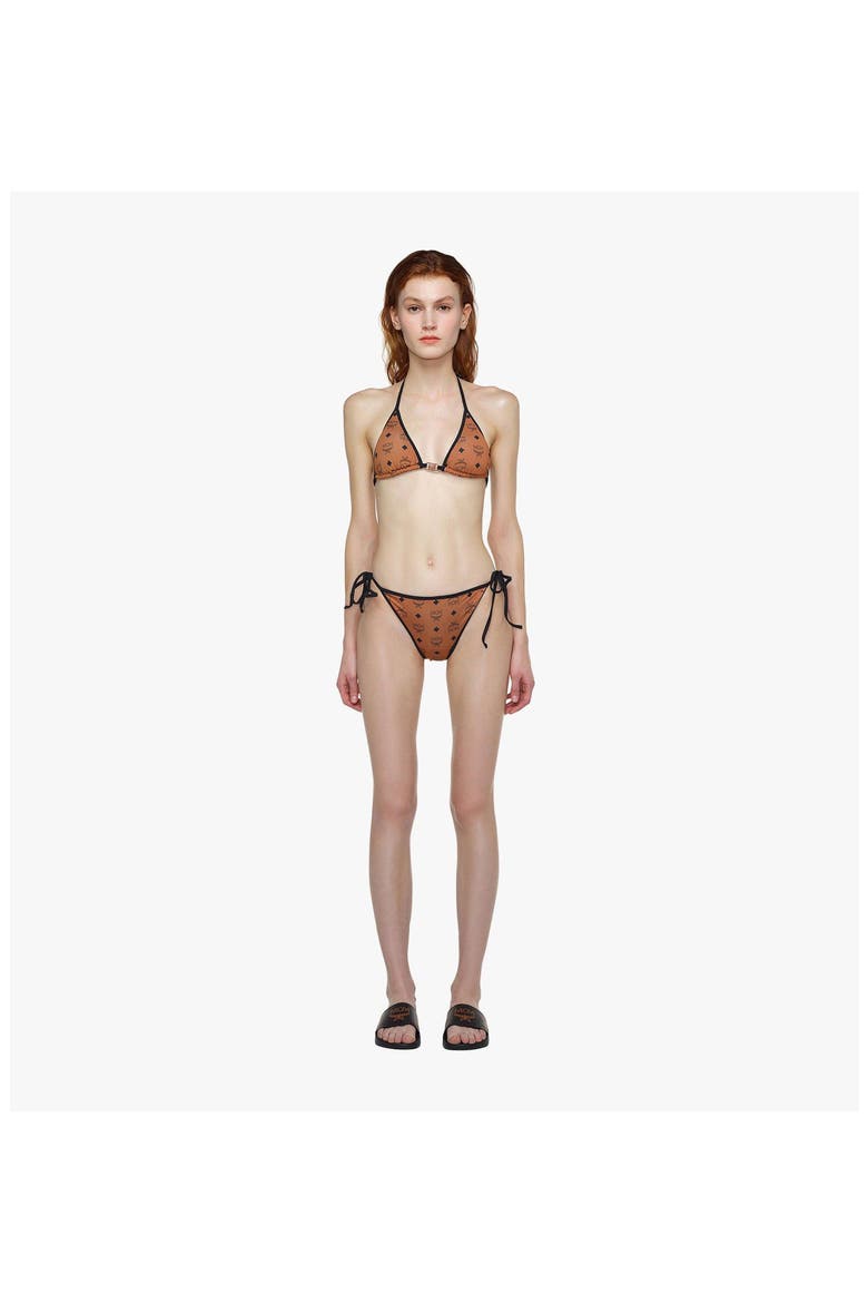 Monogram Print Bikini, Alternate, color, Cognac