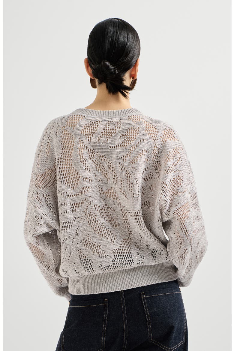 Dazzling water lilies sweater, Alternate, color, Cool Beige