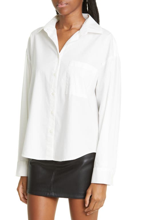 Pistola Sloane Colorblock High-low Stretch Cotton Shirt In Le Blanc