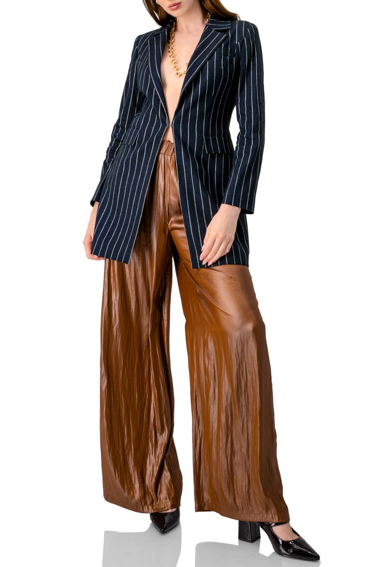 Striped Blazer with Patch Pockets, Alternate, color, Navy Blue