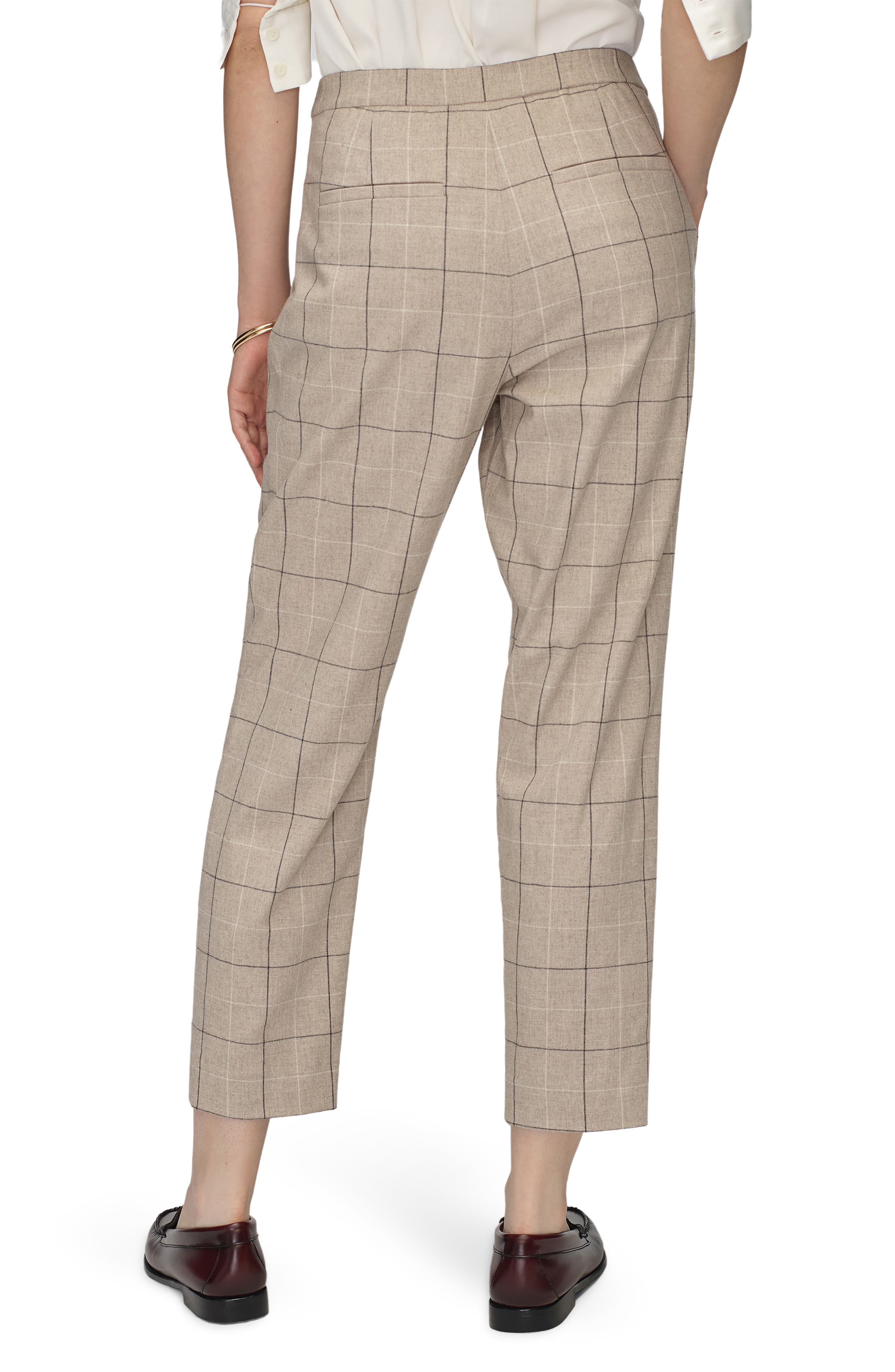 Windowpane Plaid Pleated Pants - image 2
