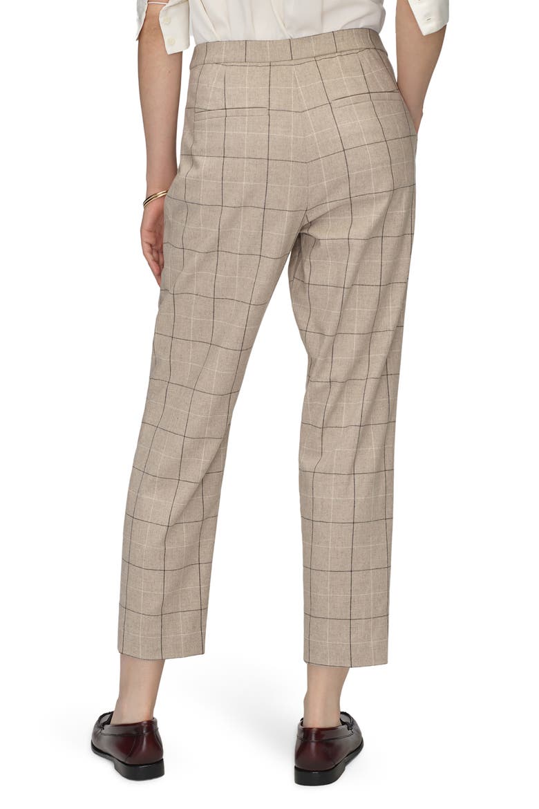 Windowpane Plaid Pleated Pants, Alternate, color, BEIGE PLAID