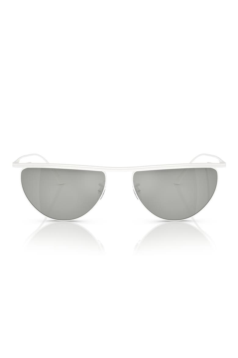 x KHAITE 56mm Mirrored Irregular Sunglasses, Alternate, color, SILVER MIRROR