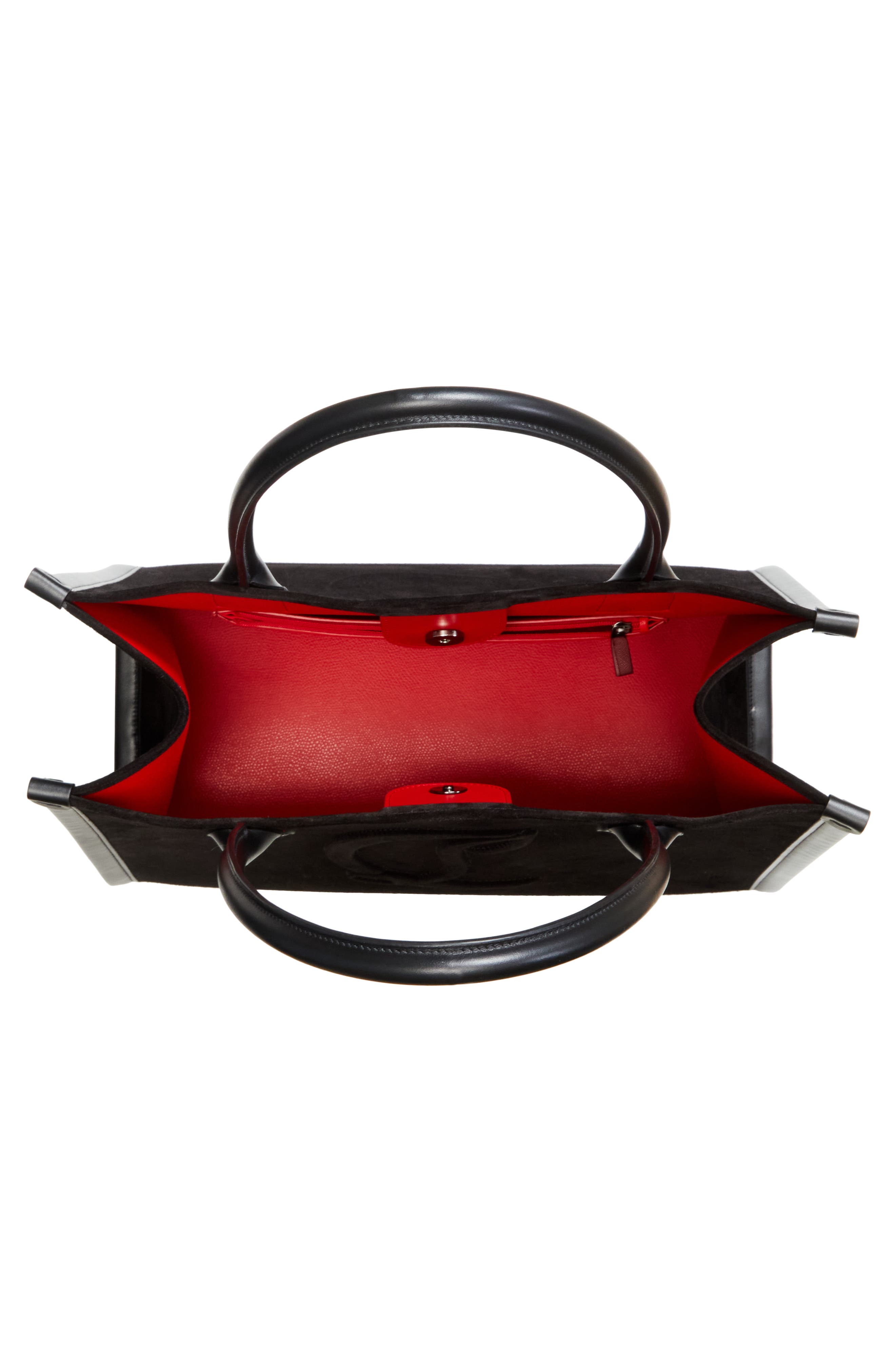 Christian Louboutin Large By My Side Uomo Suede East/West Tote, Alternate, color, Black