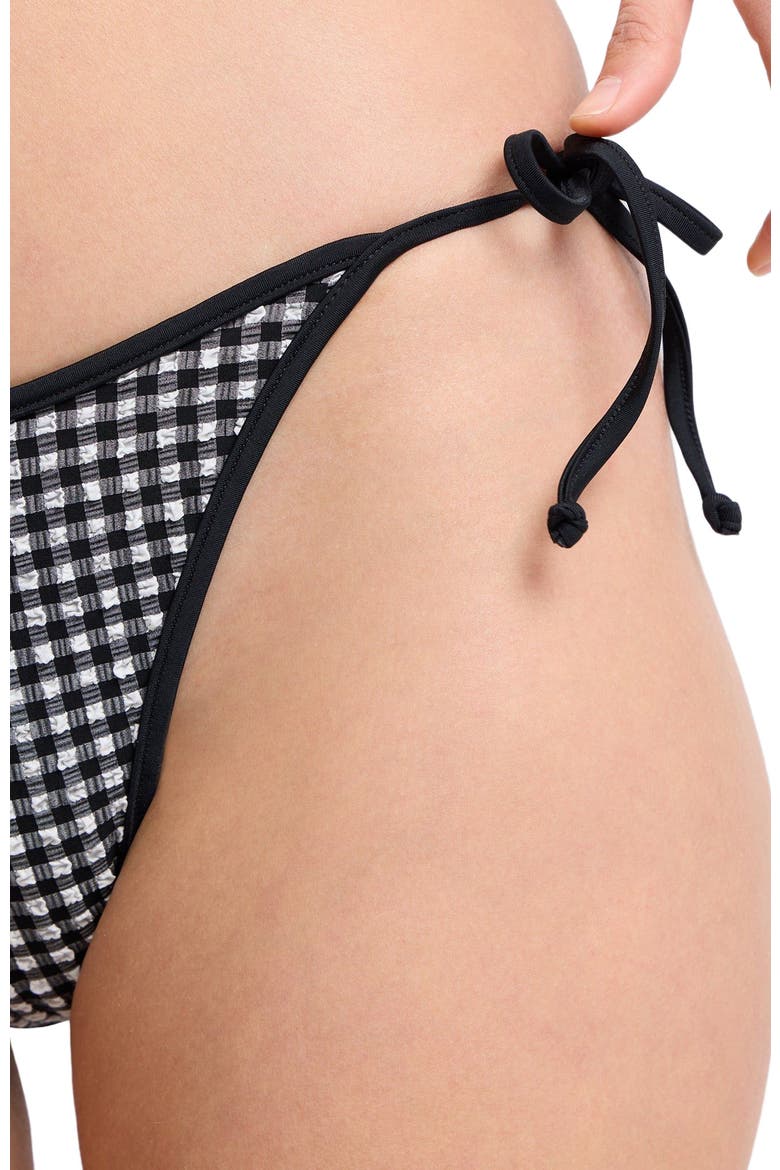 Cleo String-Tie Bikini Bottom, Alternate, color, Black/White