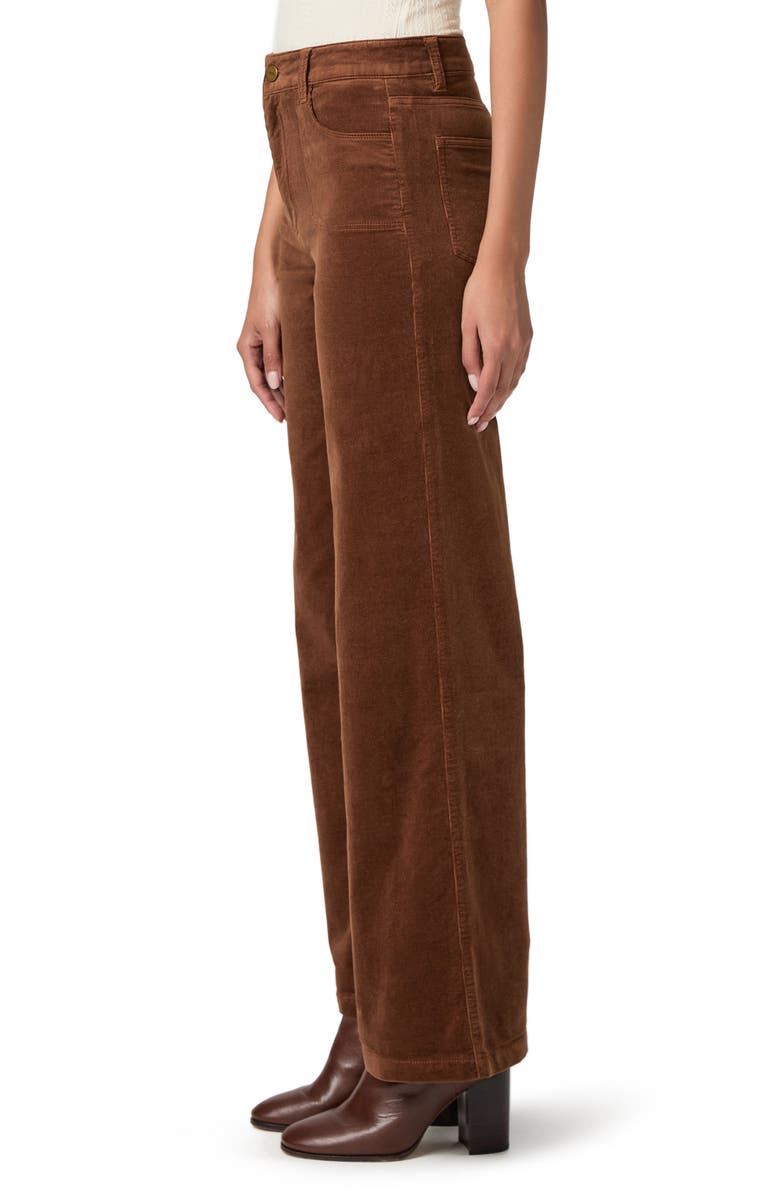 PAIGE Anessa High Waist Corduroy Wide Leg Pants, Alternate, color, Maple Brown