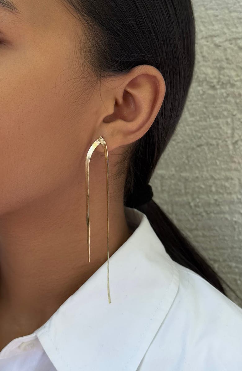 Adornia Herringbone Chain Drop Earrings, Alternate, color, Gold