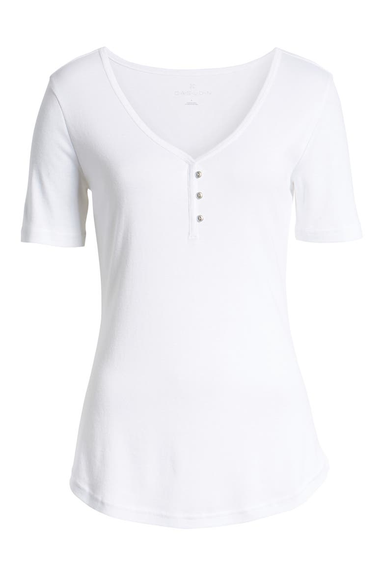 Henley Tee, Alternate, color, WHITE