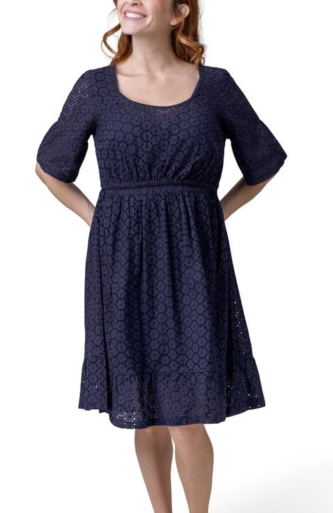 Dahlia Eyelet Maternity & Nursing Dress