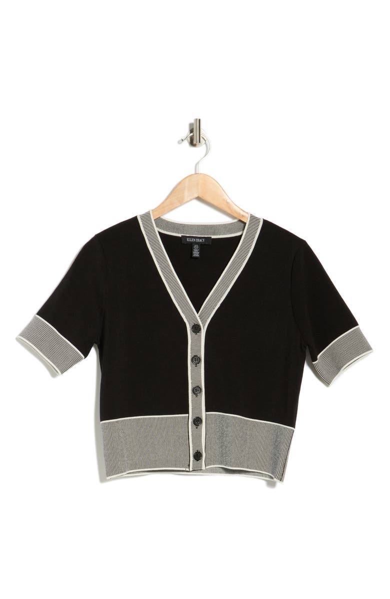 Ellen Tracy V-Neck Sweater, Alternate, color, Black