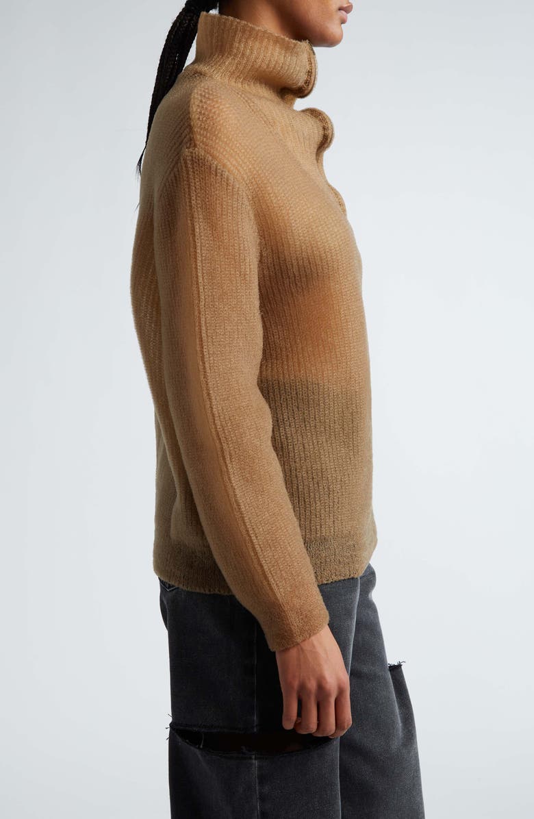 Maison Margiela Translucent Quarter Zip Sweater, Alternate, color, 