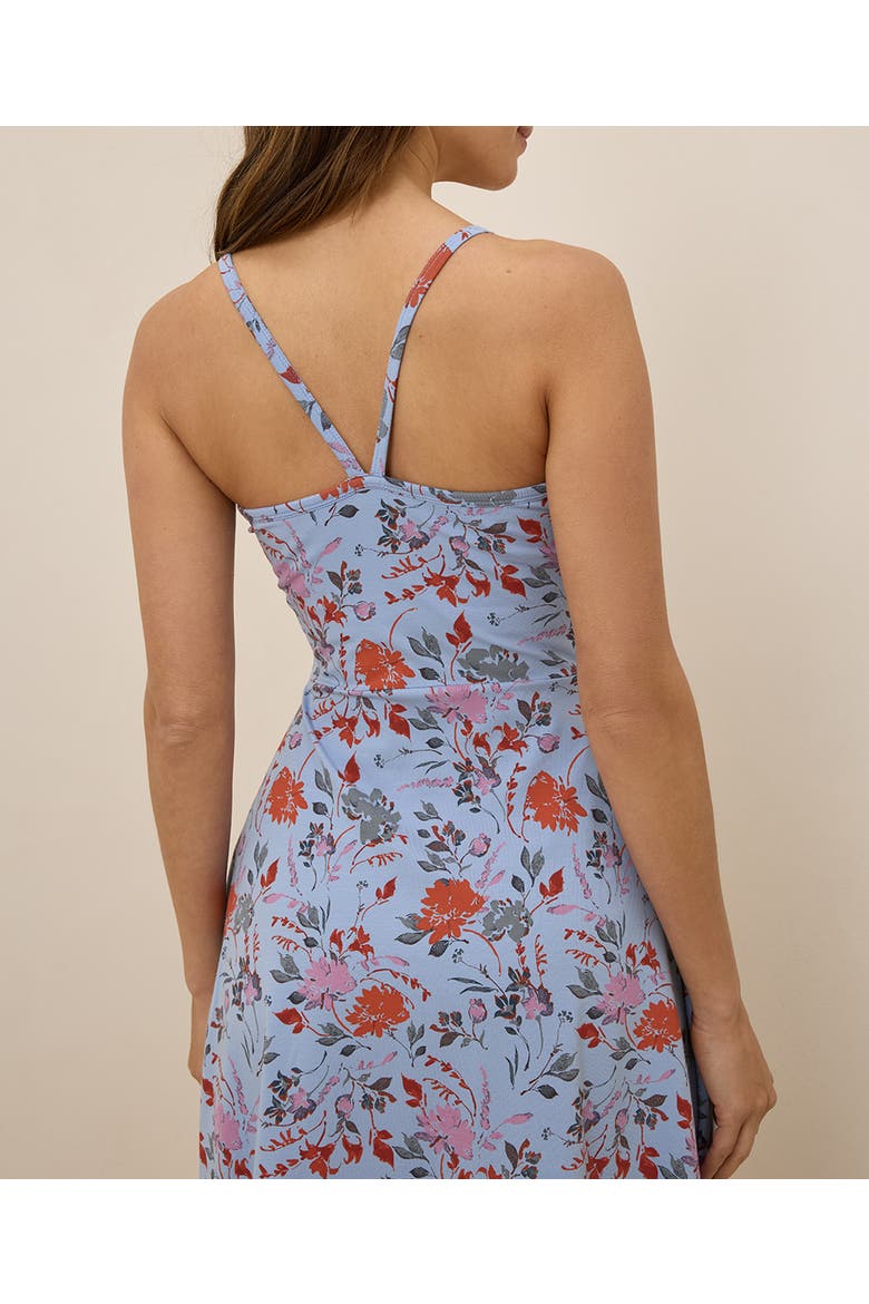 Organic Cotton Fit & Flare Midi Dress, Alternate, color, Cornflower Blue