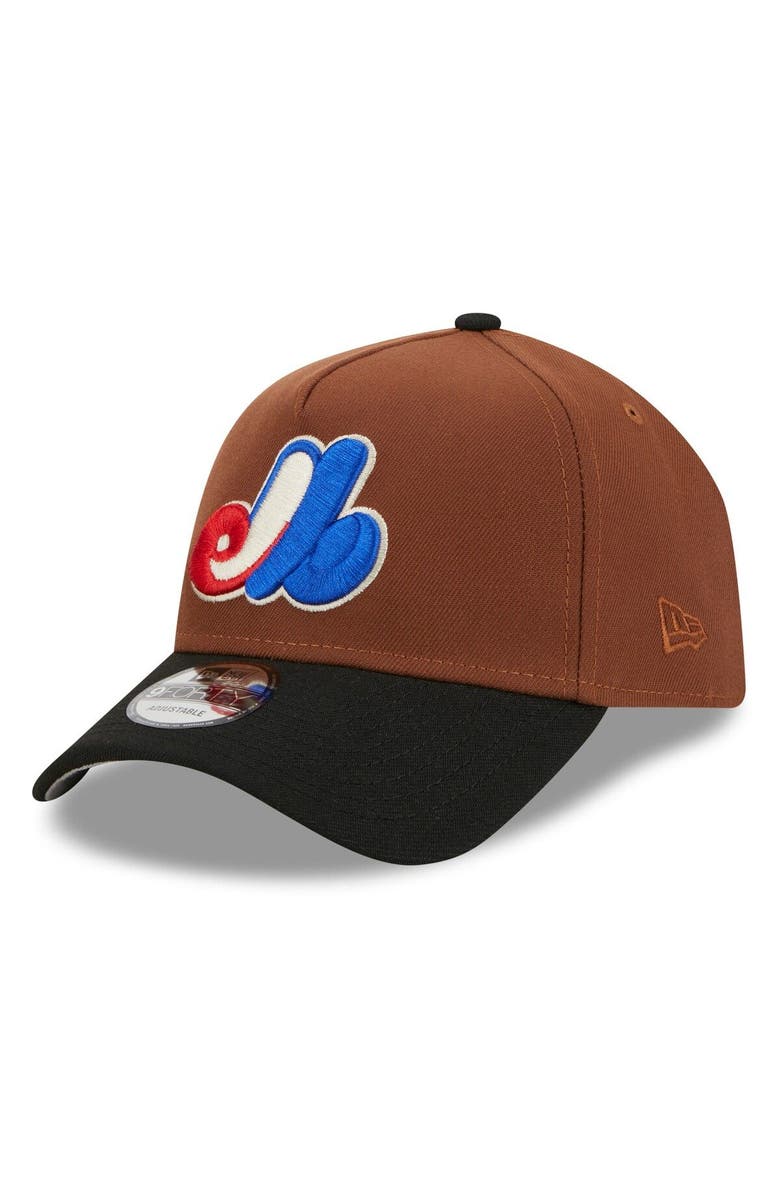 New Era Men's New Era Brown Montreal Expos Harvest A-Frame Cooperstown Collection 9FORTY Adjustable Hat, Alternate, color,