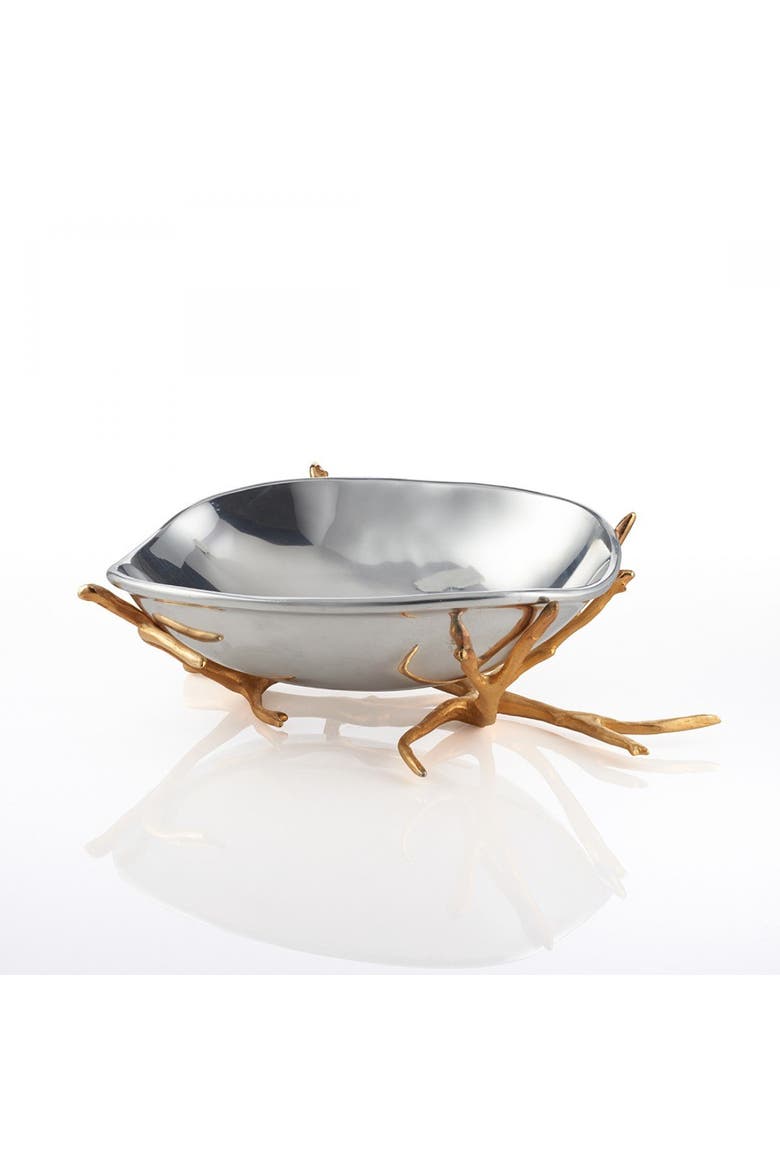 Manzanita Low Pedestal Bowl, Alternate, color, Gold