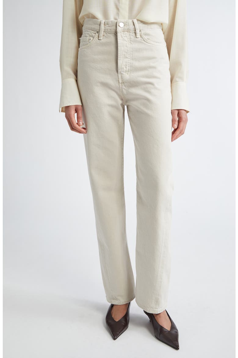 Twisted Seam Denim Straight Leg Jeans, Main, color, SMOKE