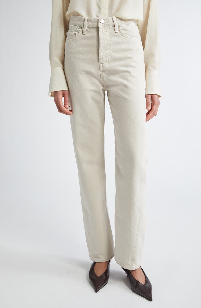 TOTEME Twisted Seam Denim Straight Leg Jeans, Main, color, Smoke