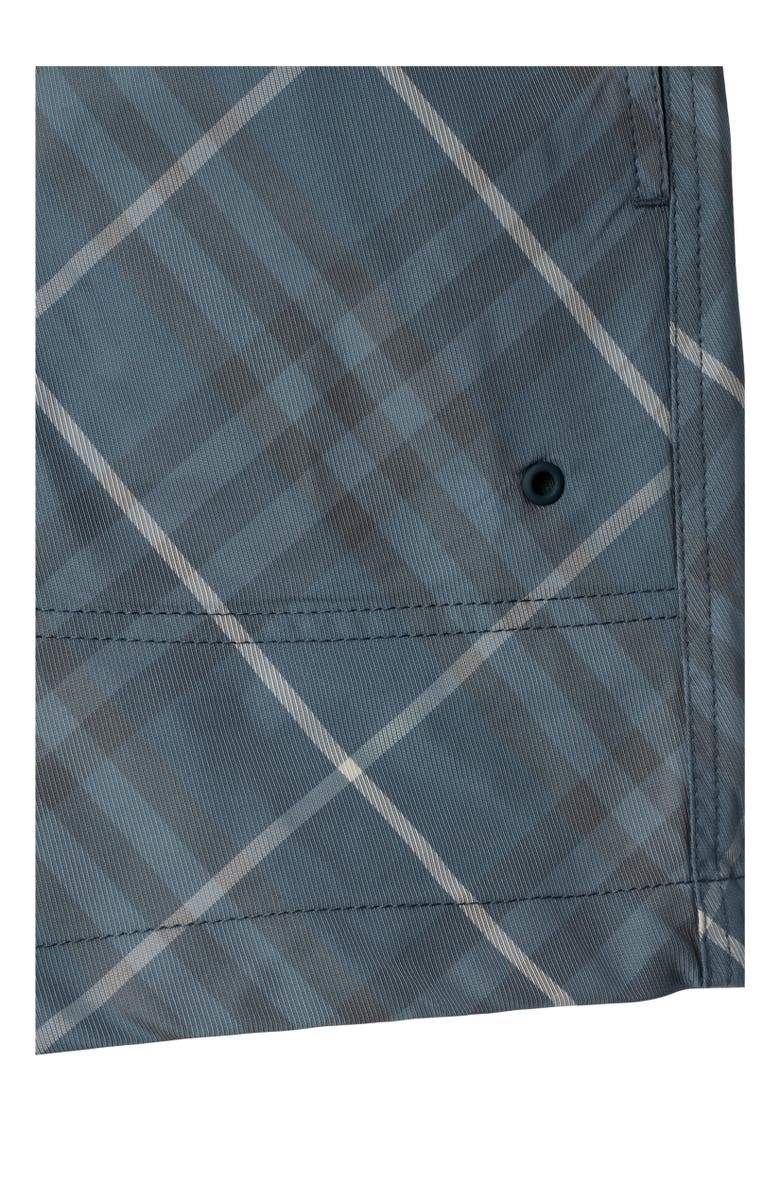 Burberry Check Swim Shorts, Alternate, color, Pewter