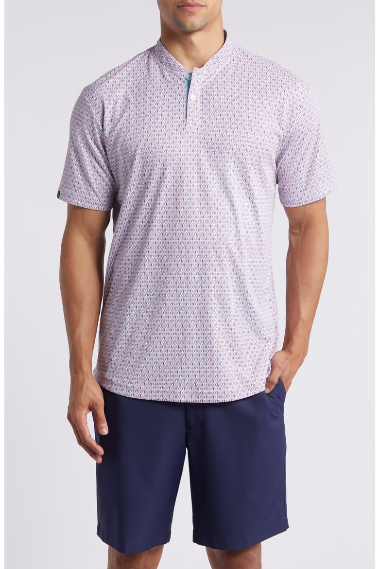 Toftner Flip Flop Print Blade Collar Golf Polo, Main, color, MAROON