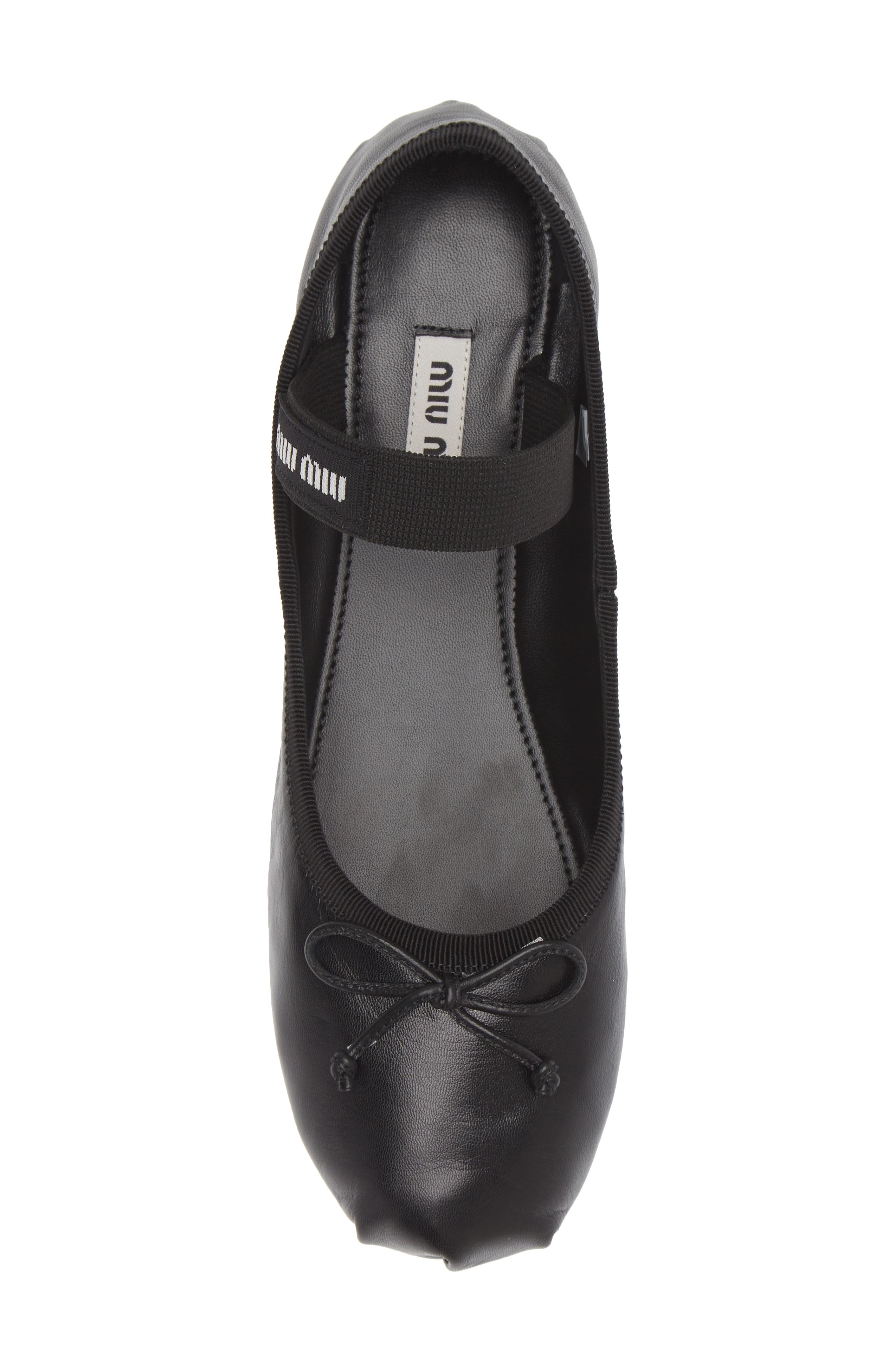 Miu Miu Logo Ballerina Flat, Alternate, color, 