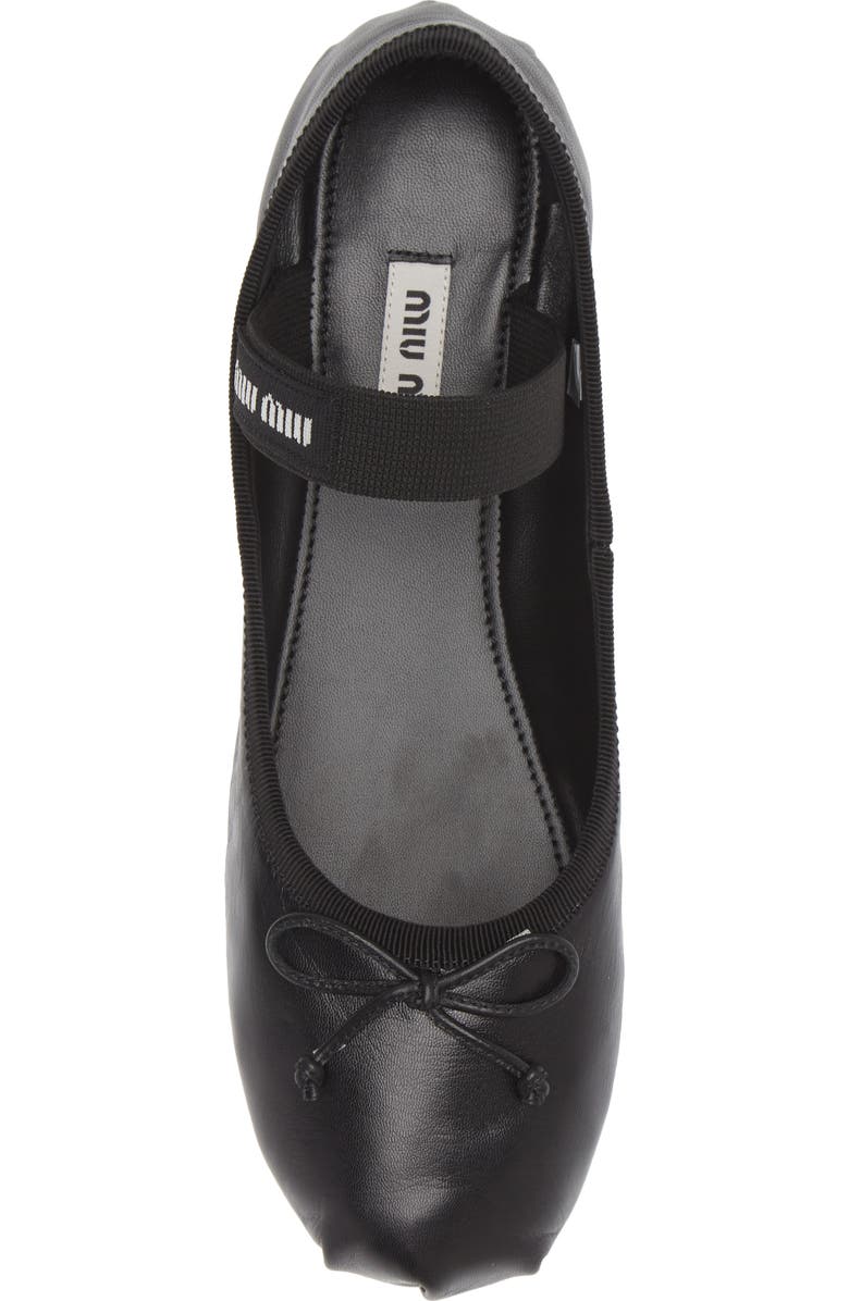 Miu Miu Logo Ballerina Flat, Alternate, color,