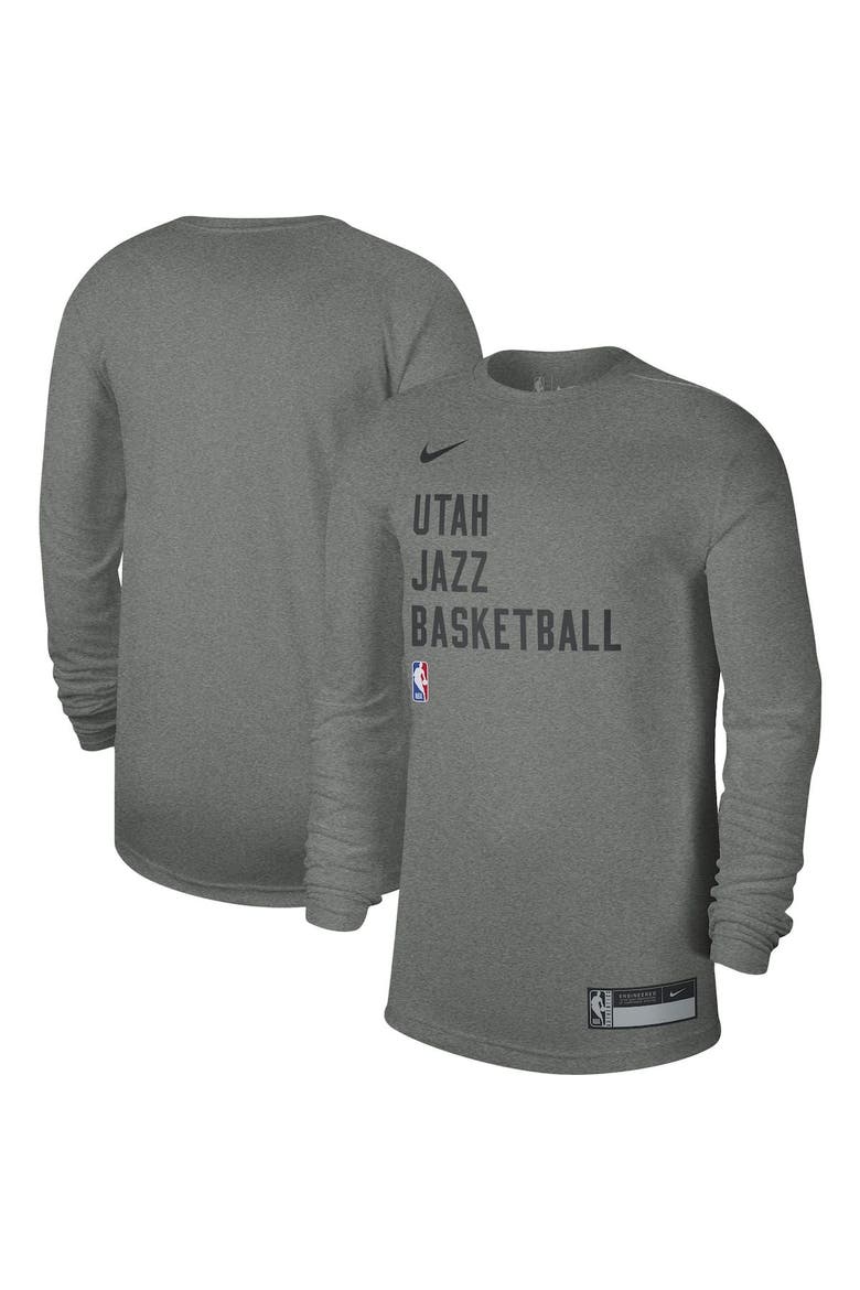 Unisex Nike Heather Gray Utah Jazz 2023/24 Legend On-Court Practice Long Sleeve T-Shirt, Main, color, Heather Gray