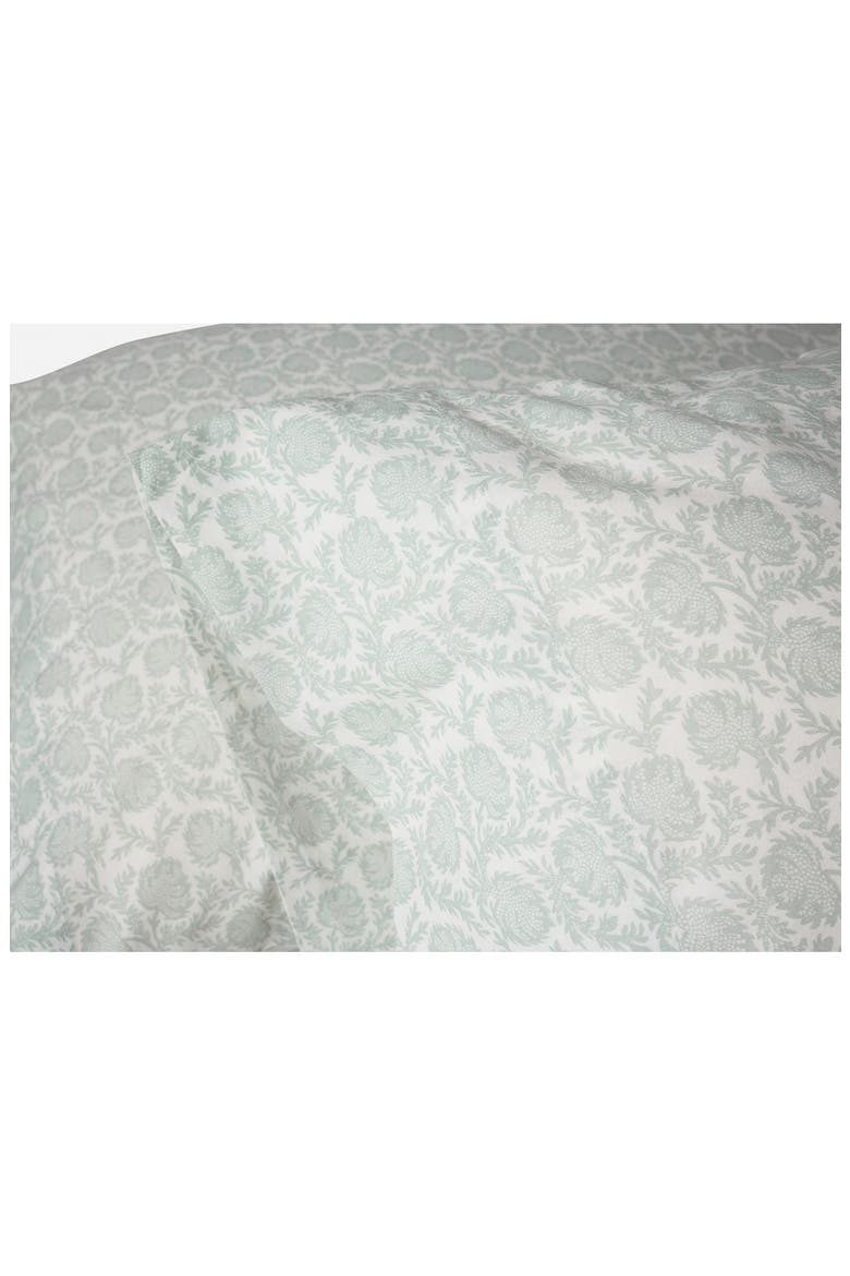 Print Organic Cotton Percale Pillowcases, Alternate, color, DEW ROBLES