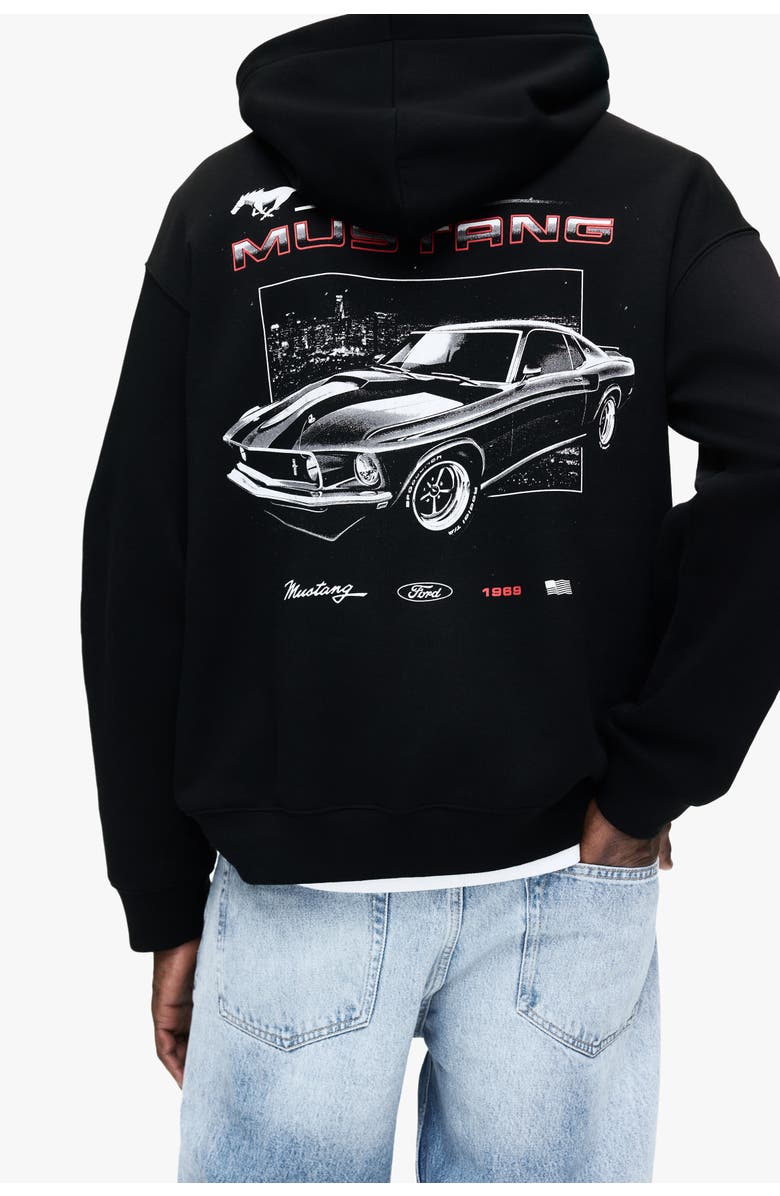 H&M Loose Fit Hoodie, Alternate, color, Black/Ford
