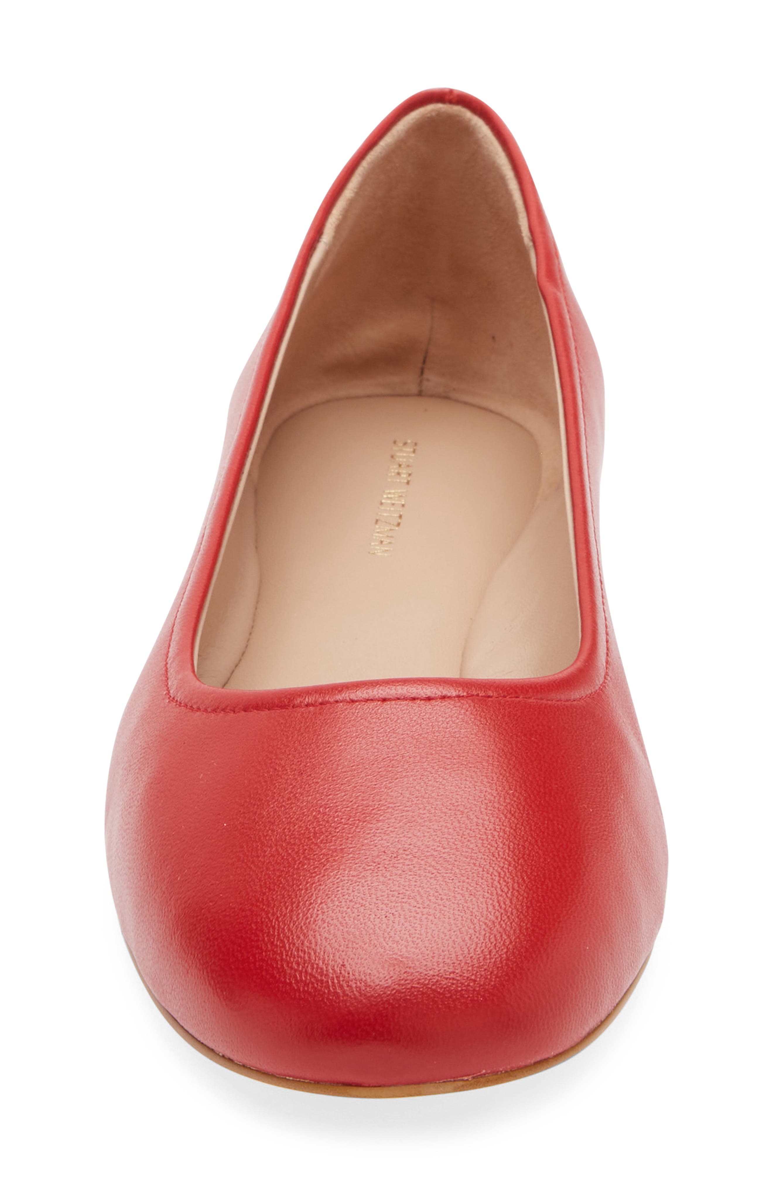 Stuart Weitzman Nadine Ballet Flat, Alternate, color, Lipstick Red