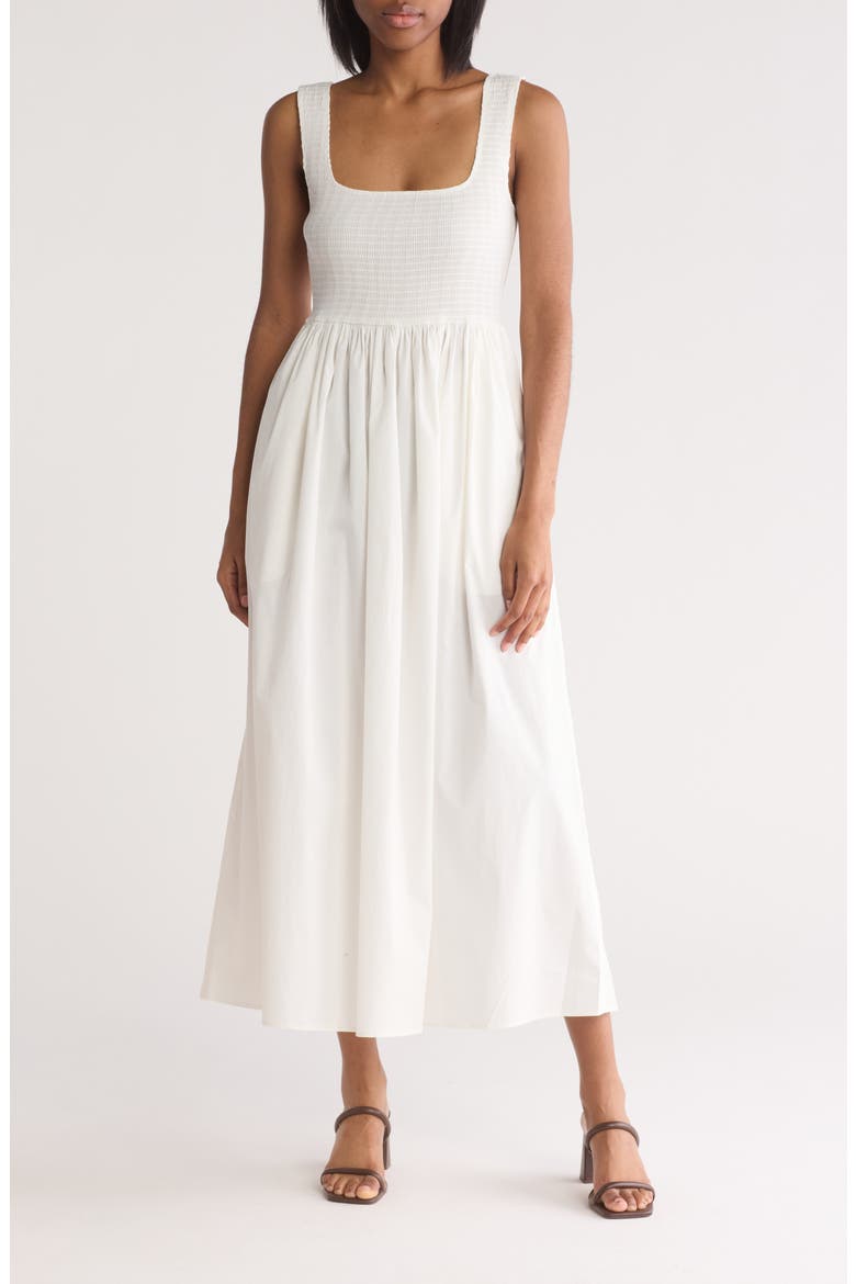 Smocked Fit & Flare Sundress, Main, color, IVORY
