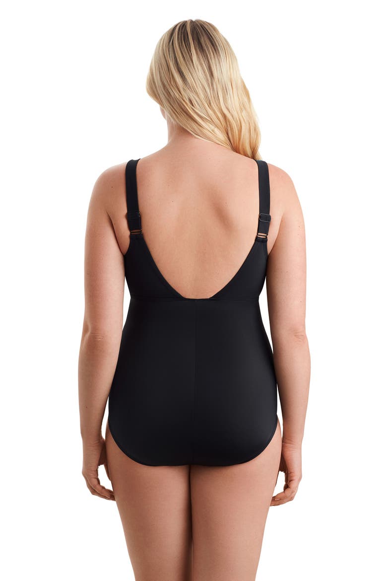 Scoopneck Tank Chlorine Resistant Adjustable One-Piece Swimsuit, Alternate, color, Blue Wave Power