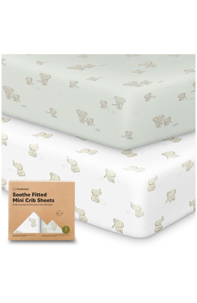 KeaBabies Soothe Fitted Mini Crib Sheet, Main, color, Elly