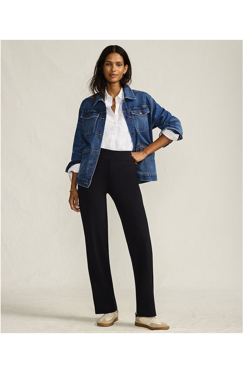 Lands' End Starfish Mid Rise Straight Leg Pants, Alternate, color, Black