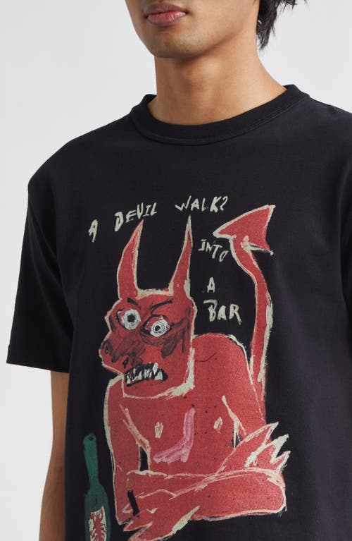 Endless Joy Devils Heavyweight Organic Cotton Graphic T-shirt In Black