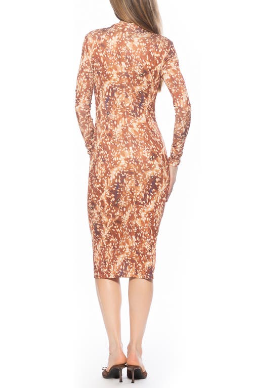 Alexia Admor Kim Bodycon Long Sleeve Midi Dress In Multi