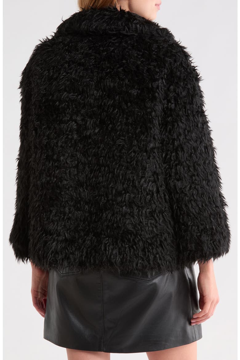 Shaggy Faux Fur Jacket, Alternate, color, BLACK