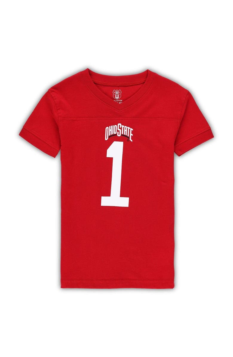 Wes & Willy Preschool Wes & Willy Scarlet Ohio State Buckeyes Football Pajama Set, Alternate, color, Scarlet