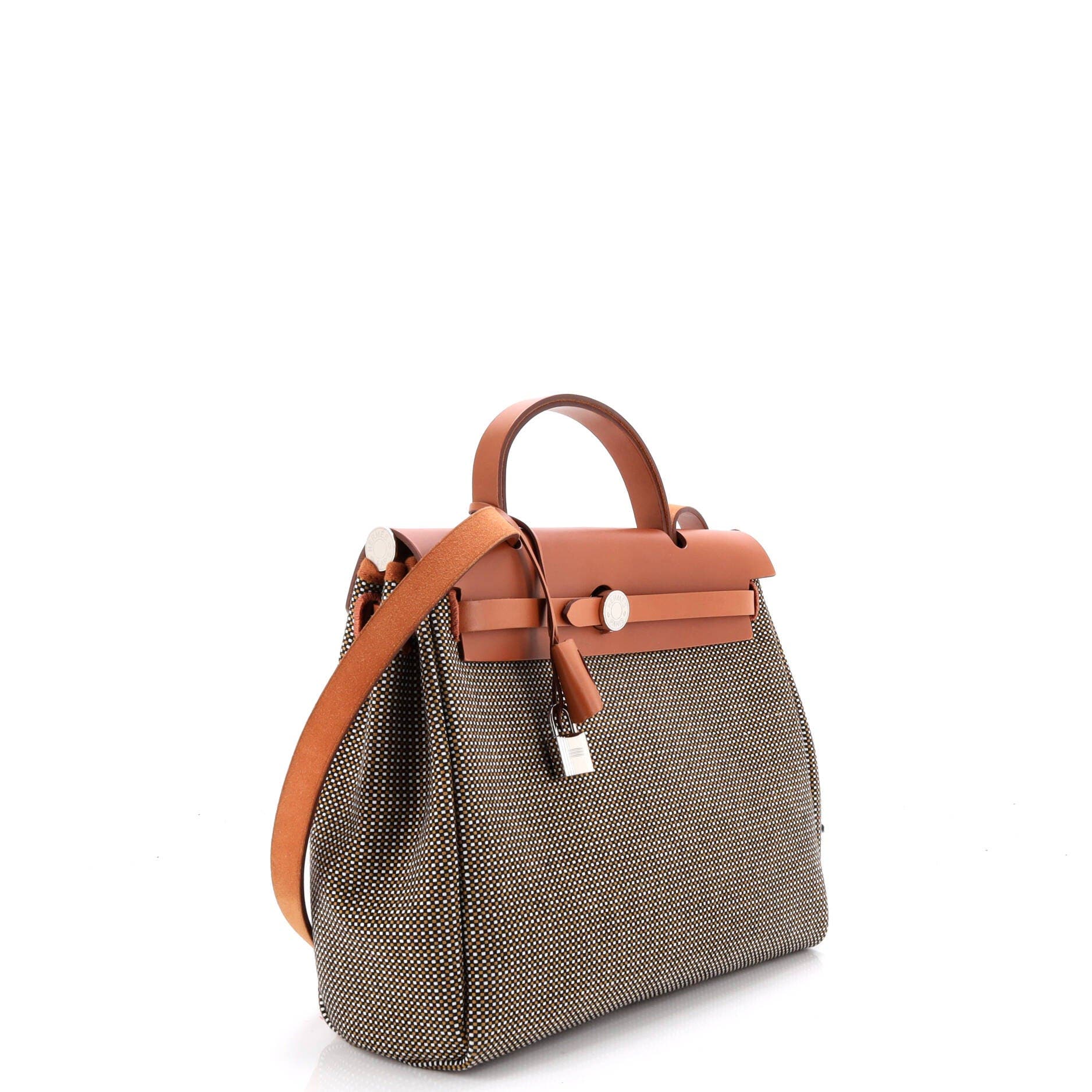 Herbag Zip Criss Viking Toile and Leather 31, Alternate, color, Natural