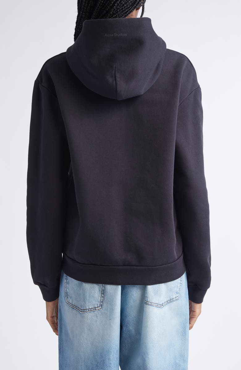 Acne Studios Fupiter Face Patch Fleece Zip Hoodie, Alternate, color, Black