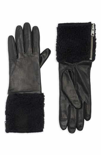 AllSaints Faux Shearling Leather Gloves