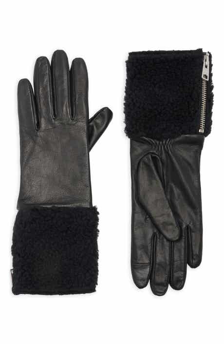 AllSaints Faux Shearling Leather Gloves