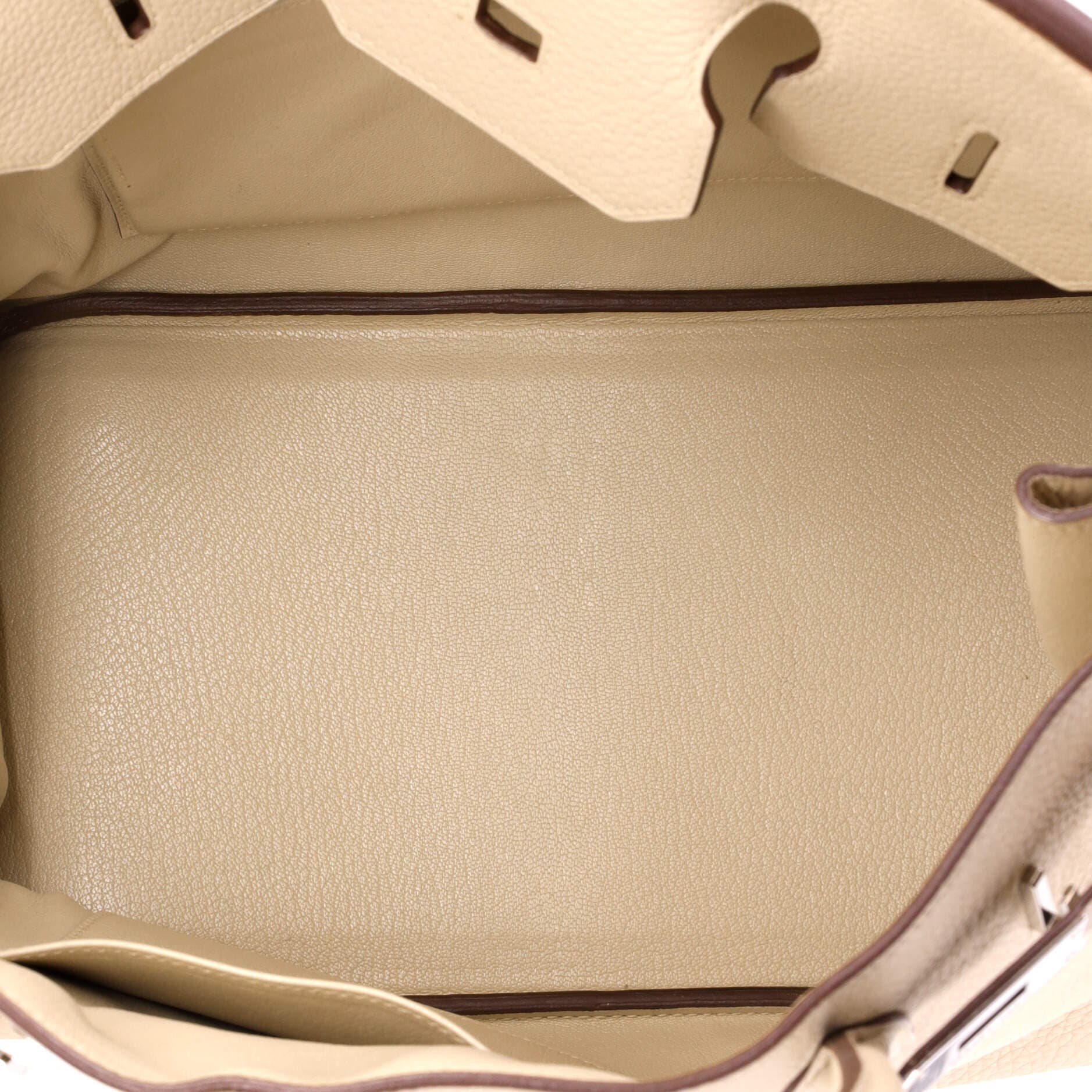 Pre-Owned Hermes Birkin Handbag Light Clemence with Palladium Hardware 35, Alternate, color, Parchemin