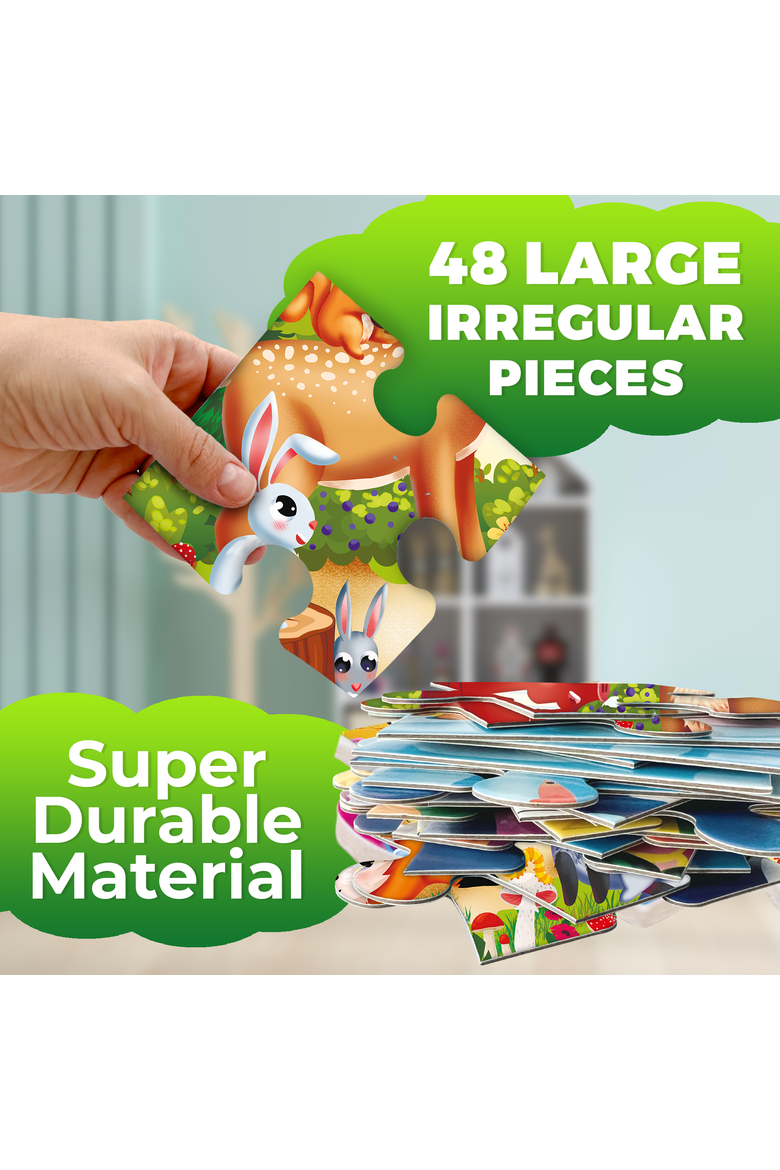 Giant Floor Kids Jigsaw Puzzles - Interactive Learning and Play, Alternate, color, Forest