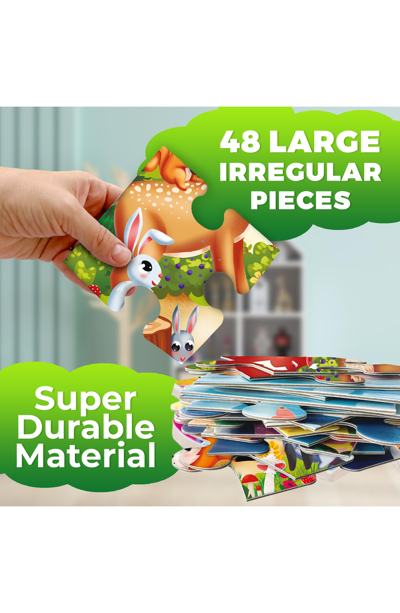 Quokka 2x3 FT Giant Floor Puzzles for Kids Ages 4-6 - Interactive Learning and Play, Alternate, color, Forest